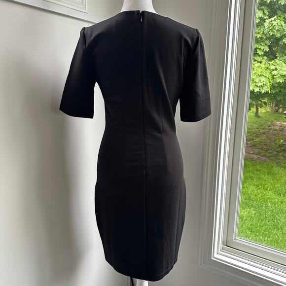WHBM Aura Collection Black Sheath Sculpt Fitted Cocktail Career Dress Sz 2 - Picture 8 of 12